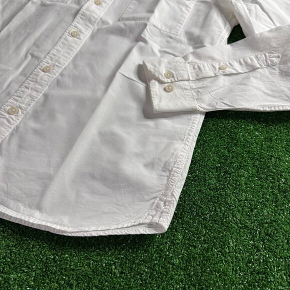H&M Long Roll-Up Sleeve Button-Up White Classic Expedition Safari Shirt Size S - Picture 3 of 13